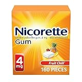 Nicorette 4mg Nicotine Gum to Help Quit Smoking - Fruit Chill Flavored Stop Smoking Aid, 160 Count