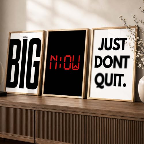 Image of kotart Motivational Quotes Framed Poster Big Aesthetic Daily Affirmation Postive Posters with Frames for Living Room Bedroom Girls Room Decor Set Of 3 (10 X 13 inch)