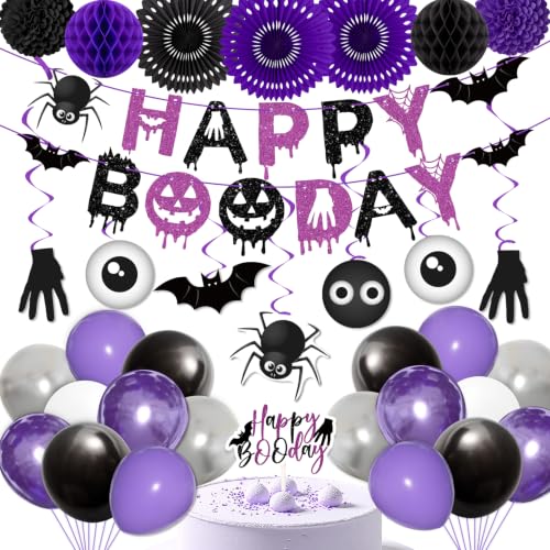 Moon Boat Halloween Birthday Party Decorations Balloon Banner Decor Set