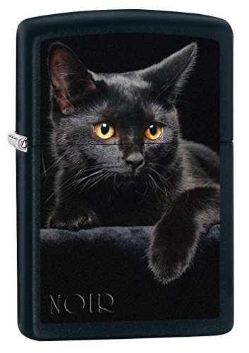 Zippo Lighter: Black Cat - Black Matte 76491