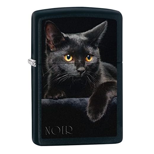 Zippo Lighter: Black Cat - Black Matte 76491