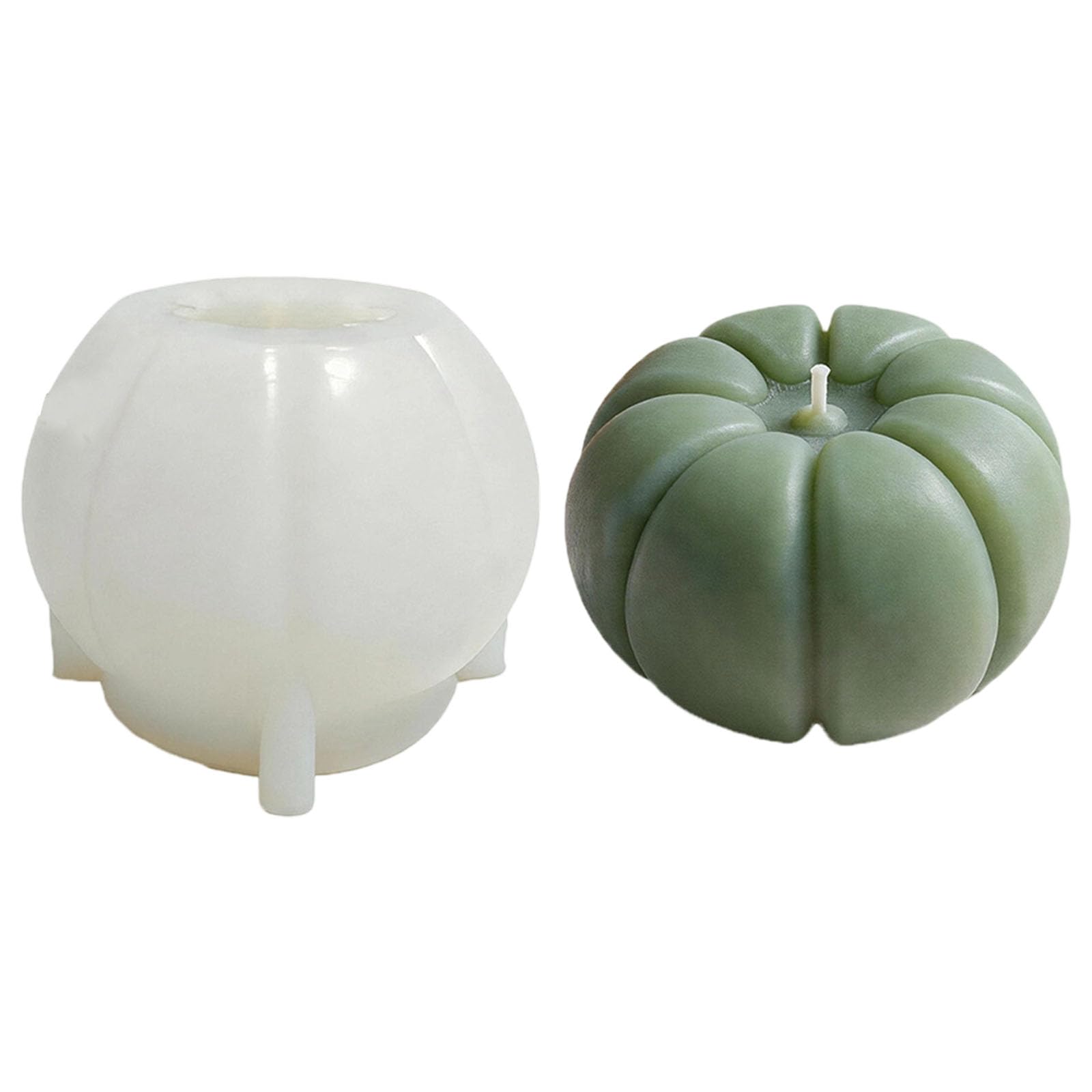 Tsophreniq Multipurpose Pumpkin Shape Silicone Molds Easy Demolding for Soap Gypsum Ornament and Epoxy Resin Chocolate Cast