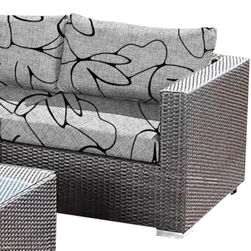 MCOSU Stretch Indoor/Outdoor Cushion Covers – Splash-Proof Sofa & Chair Seat Protectors for Patio, Living Room, Garden – Fits Rattan, Wicker Furniture(Color 9,L(150-190cm/59-75in))