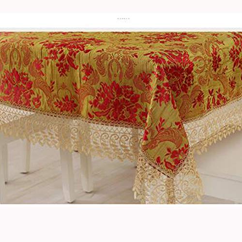 Nappe brodée en dentelle rectangulaire macramé lavable - 3