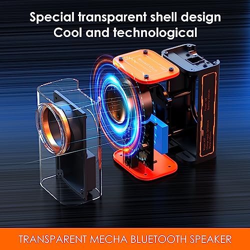 Image of Transparent Wireless Bluetooth Speaker Portable Mini Speaker with LED Colorful Lights Stereo Sound TWS Small Speakers for Office, Party Camping, Shower, Home, Travel