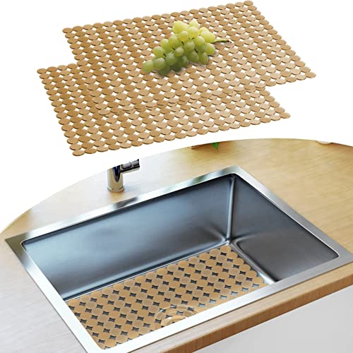 Kitchen Sink Protector Mat - 2Pack Adjustable Sink Protectors For Kitchen Stainless Steel Sink - Fast Draining Sink Mats For Bottom Of Kitchen Sink - Dishes And Glassware - Easy To Clean & Diy Cut #TOP2