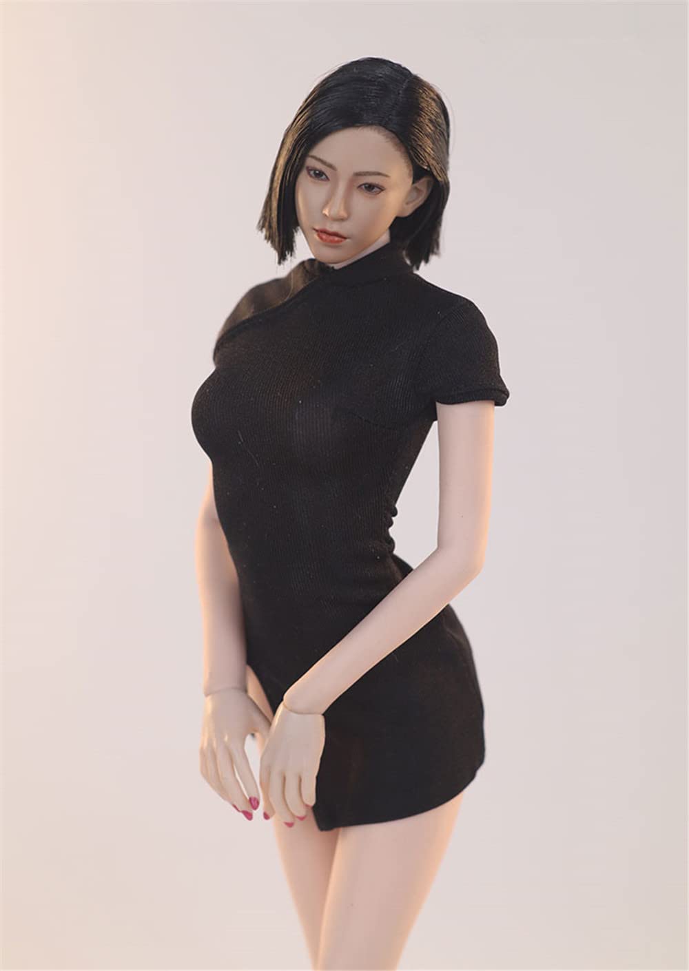 Vêtement femme 1/6 fente latérale robe noire figurine 30 cm PH TBL JO