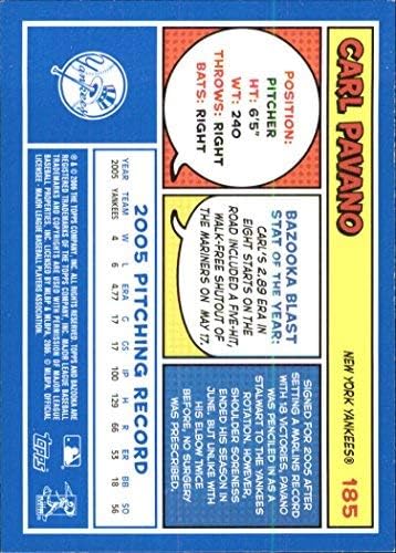 Miniatura 2 de 2006 Bazooka Blue Fortune #185 Carl Pavano MLB Baseball Trading Card