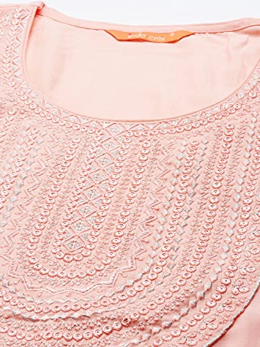Image of INDO ERA Women's Yoke Design Silk Blend Straight Kurta with Pant & Dupatta Set