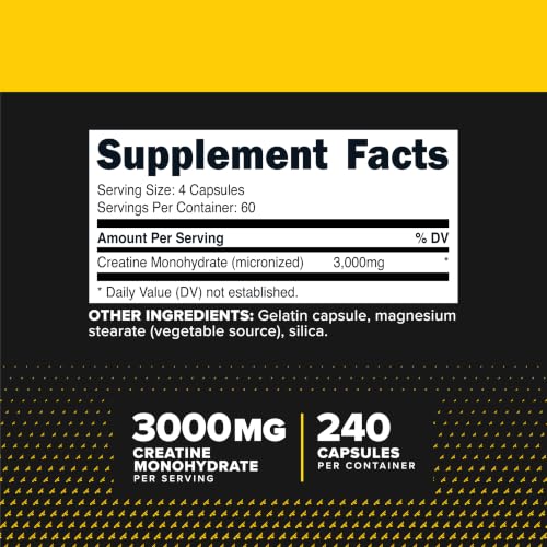 Primaforce Creatine Monohydrate Capsules (3,000mg) 240 Capsules - Image 2