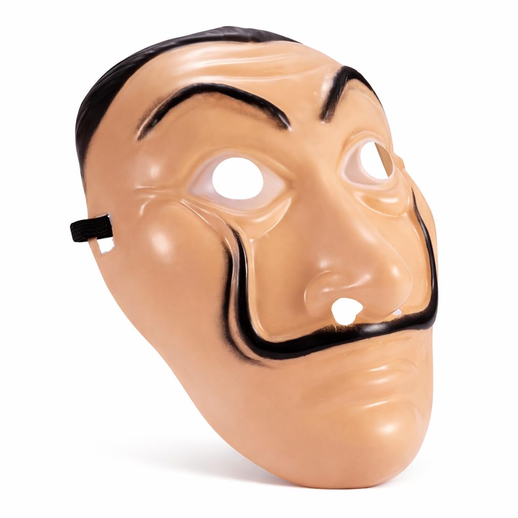 Juego de disfraz de casa del dinero 3 en 1, con máscara de Dali, mono rojo unisex, rifle inflable para Halloween, carnaval como disfraz para hombre y mujer