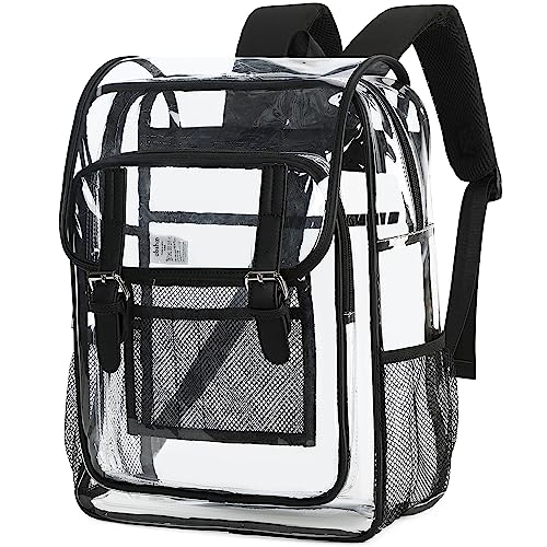 abshoo Mochila transparente transparente resistente para livros, Preto