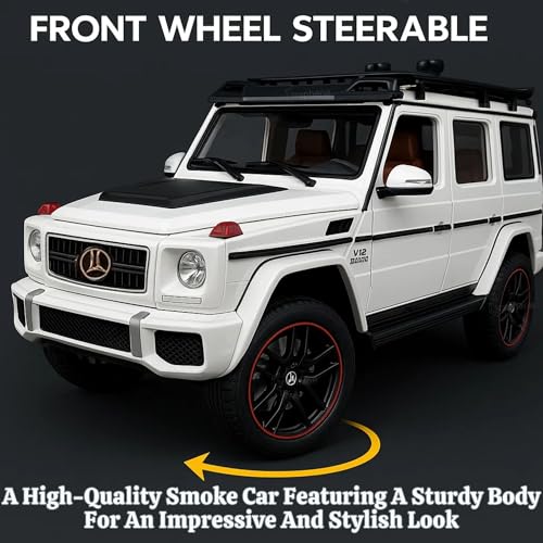 Image of GRAPHENE 1:22 Scale Die Cast Metal Smoke Car G Wagon Openable Door Light and Spray Effect Model Remote Controlled Toy Car Gifts Mist Toys for Kids Boy Girl
