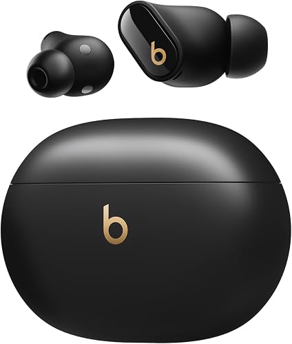 Beats Studio Buds + | Wireless Bluetooth Noise Cancelling Earbuds, Apple & Android Compatibility, Built-in Microphone, Sweat Resistant, Spatial Audio - Black/Gold
