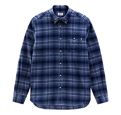 WOOLRICH Camisa de hombre a cuadros de franela CFWOSI0090MRUT3104 col. Blue Hunting, Ver fotos., XL