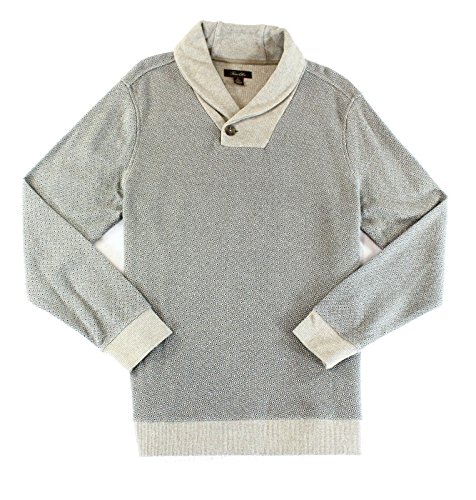 Tasso Elba New Men's Brown Geo Printed Shawl-Collar Pullover Sweater M BHFO 9430