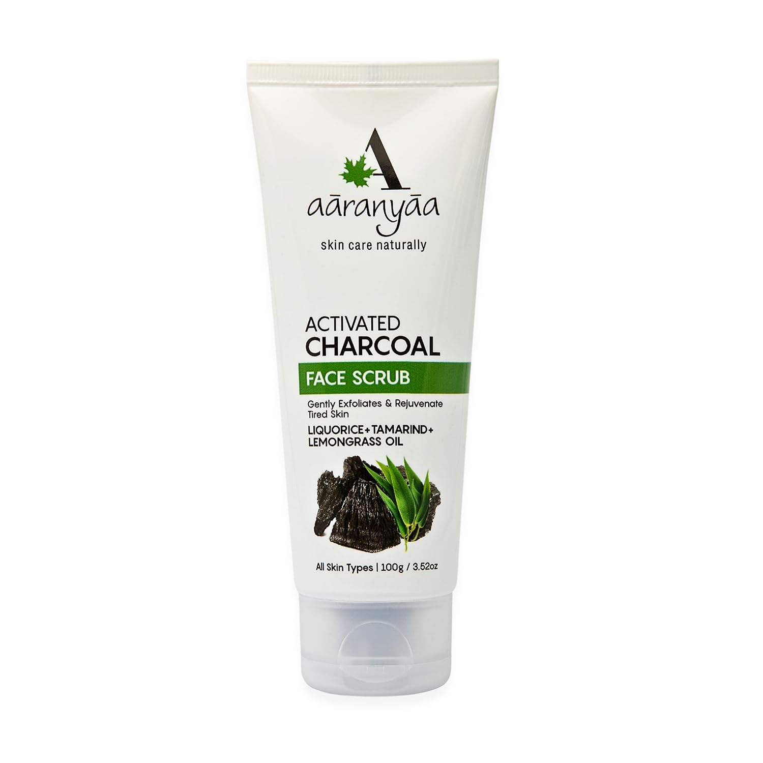 Aaranyaa Charcoal Face Scrub (100gm) | Exfoliate Scrub With Activated Charcoal & Tamarind | For Tan Removal,Blackhead, Whitehead , Dead Skin Remover, Detan | Charcoal & Eucalyptus Scrub for Face | Face Scrub For Women & Men