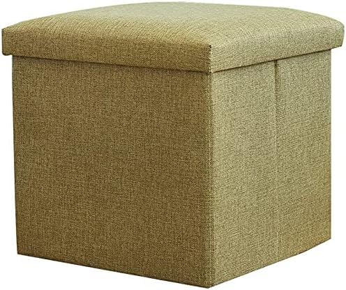 Taburete otomano verde portátil, reposapiés y almacenamiento, versátil asiento de sofá y banco, caja de juguetes de tela para sala de estar y cocina, 38 x 38 x 38 cm
