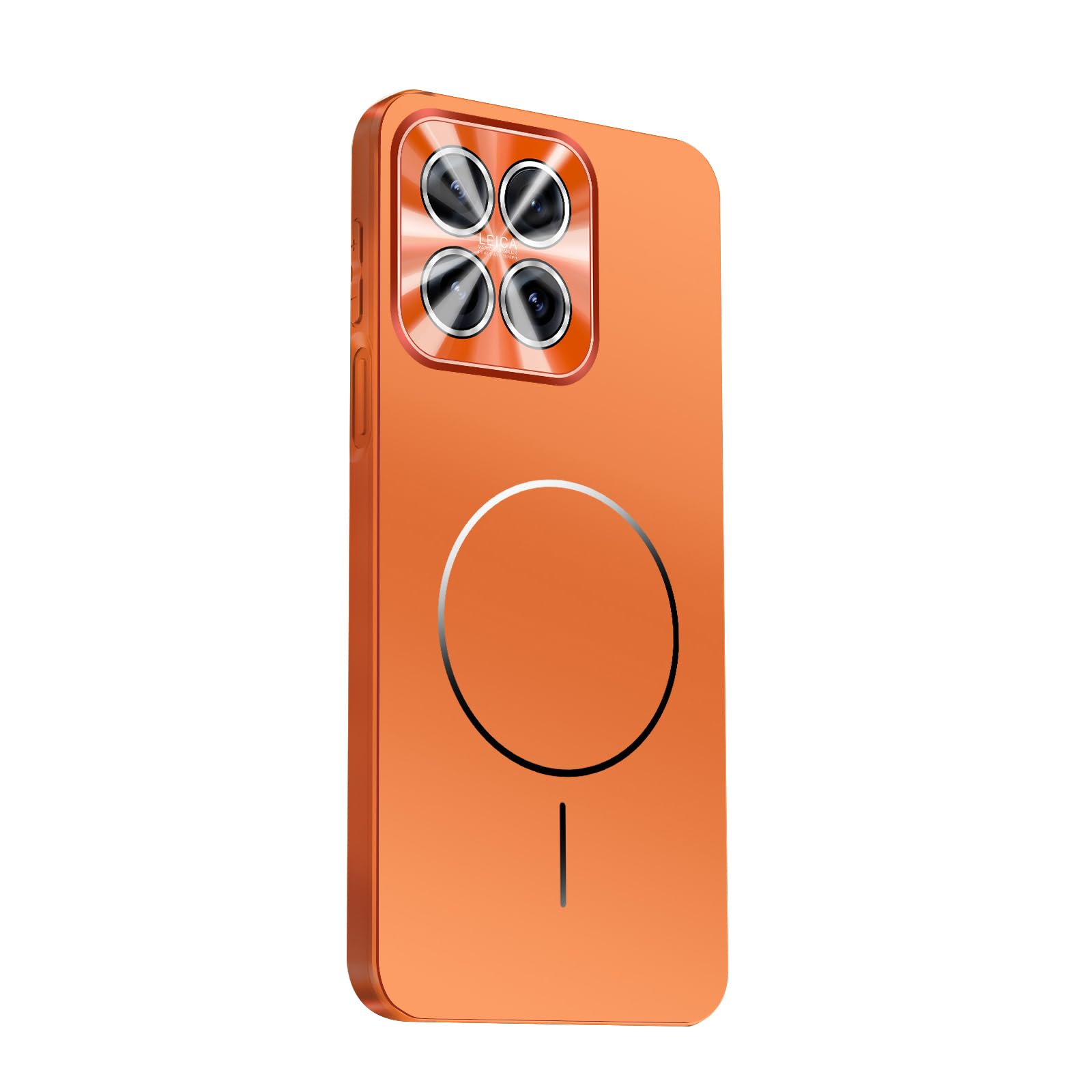FDUJINH Magnetic Case for Xiaomi 17Max, Slim Anti-Scratch Full Camera Protection Cover with Lens Film PC Hard Shell,Orange,17Max