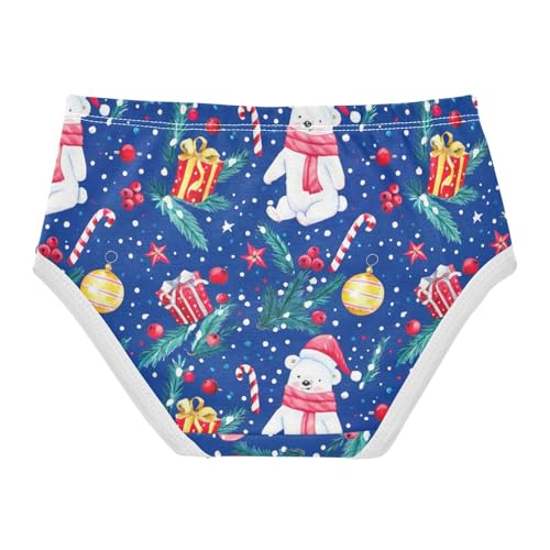 Personalized Girls Underwear Toddler 2t Cotton Girl Panties Cute Christmas Cute White Bears Blue Kids Briefs Undies2