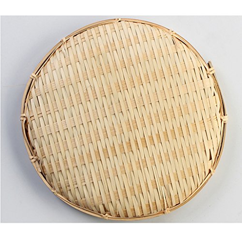Fityle Cerco de bambu ótimo como frutas, vegetais, cesta de pão multifuncional, Wooden color, 13×2cm
