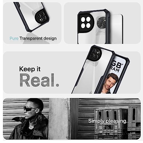 Image of Pikkme ITEL S23 Back Cover | Crystal Clear Transparent Back | Ultra Hybrid | Full Camera Protection | Raised Edge | Bumper Back Case (Black)