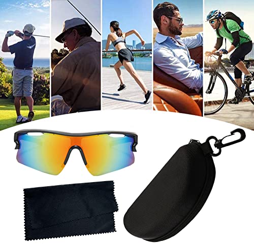 Sports Sunglasses For Men Women Youth Baseball Cycling Running Driving Fishing Golf Motorcycle Outdoor Glasses Uv400 (Black Frame Red Film+ Box) #TOP5