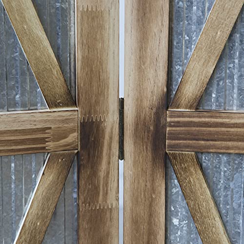 Homestyle4u 1867, Paravent Raumteiler 3 teilig, Holz Metall, Braun, 170 cm Höhe