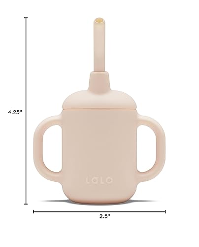 Miniatura 8 de Lalo Little Cup, vaso de silicona no tóxico con asas - Vaso para bebés y niños pequeños - Sistema de entrenamiento de taza pequeña y pajita, 4