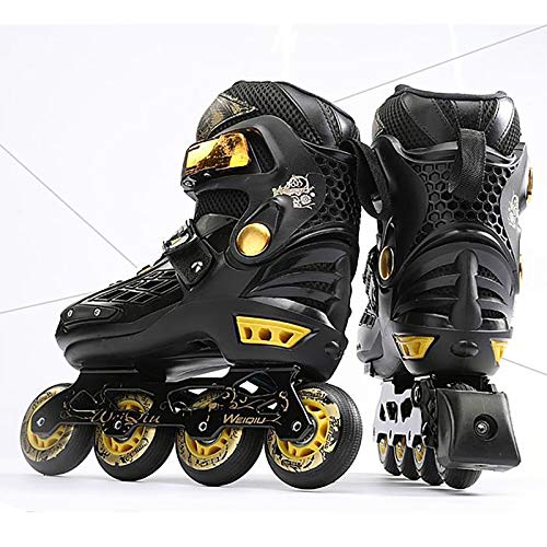 DiaRom Herren Damen Inliner,größenverstellbare Inliner,Größe 37–46 Inlineskates,Alu-Schienen,ABEC9 Chrome Kugellager,Unisex Fitness Skates für Erwachsene Super Blades,82A Rollen