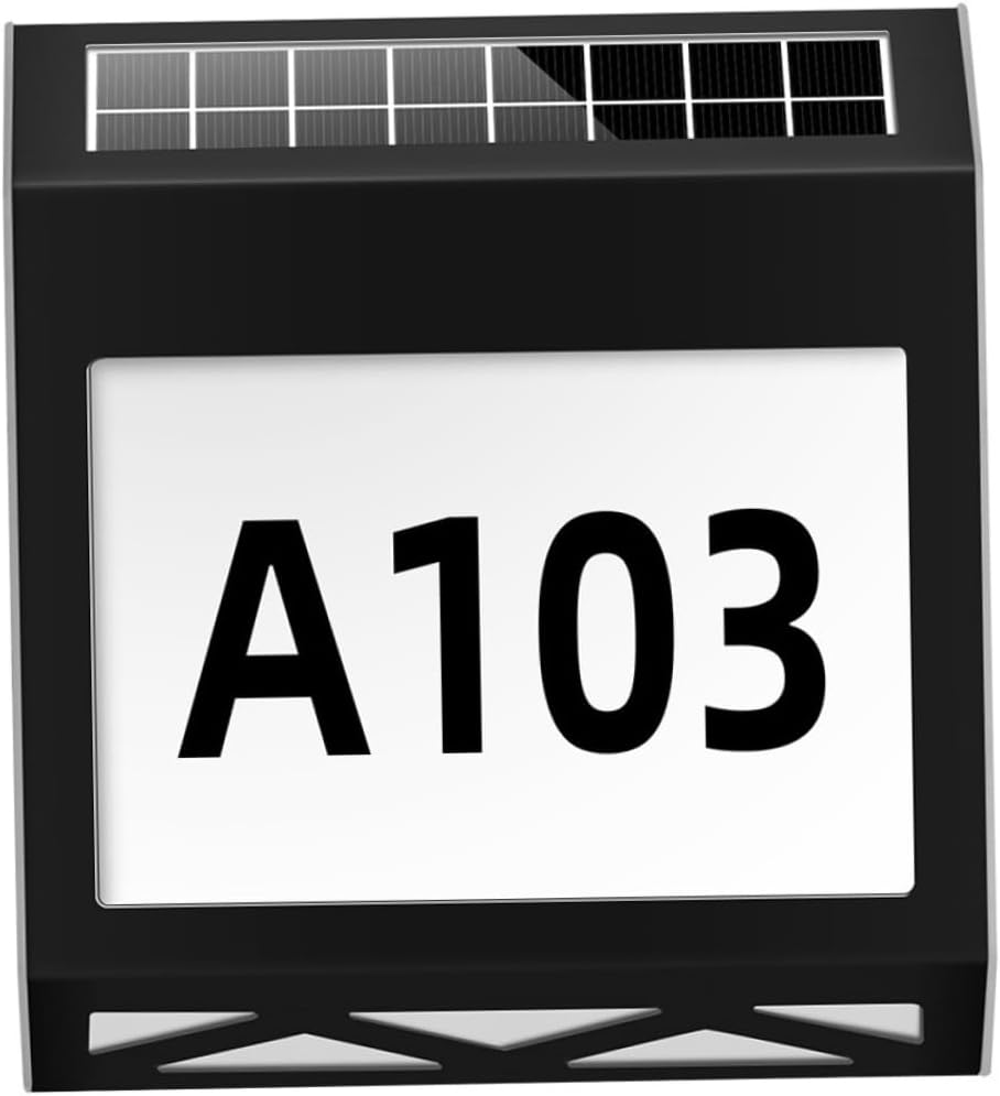 Gadpiparty Solar Lighted House Number Sign Led Wall Lamp Waterproof 6000k White Durable for Use