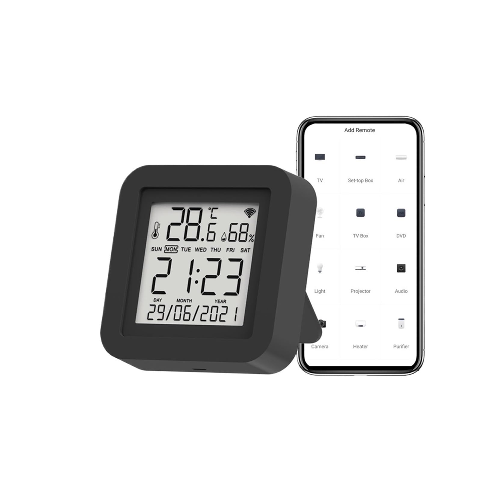 Tuya Smart WiFi Uniwersalny czujnik temperatury i wilgotności na podczerwień Prognoza pogody(24H 1PCS)