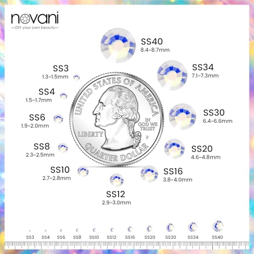 Image of Rhinestones Glass Rhinestones for Crafts Nail rhinestones Flatback Nail Gems and Rhinestones for Nails Art Makeup Bags Shoes Decoration DIY(1440pcs, SS16, Moon Night)