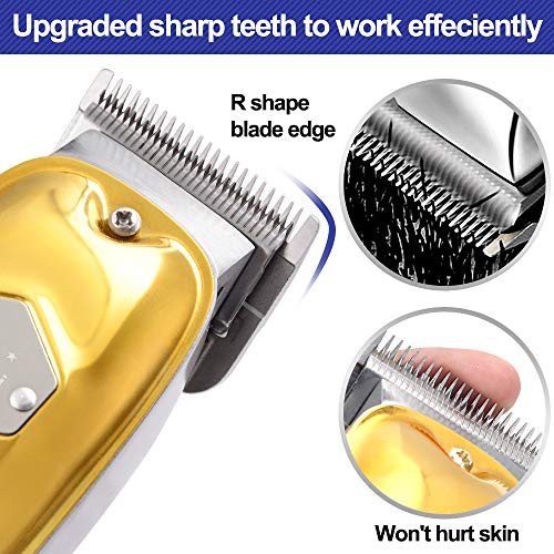 Powerful Hair Clippers for Men Hair Cutting Kit Professional Cordless Rechargeable Hair Beard Trimmers Mens Grooming Set LED Display Gold - Thumbnail 5