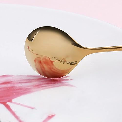 Miniatura 4 de Mini cucharas desechables de plástico dorado, cubiertos de plástico dorado, cuchara de postre dorada de 4 pulgadas, ideal para catering, fiestas,