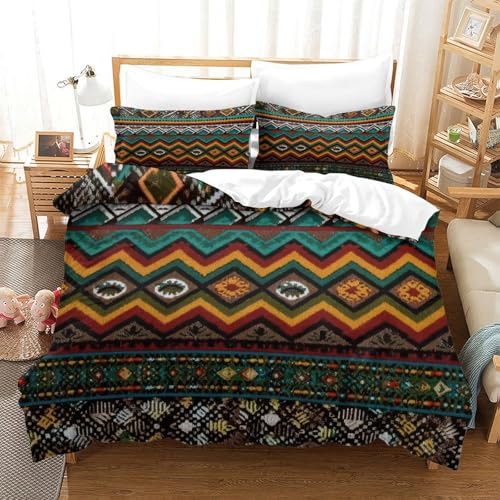 Parure de lit émeraude microfibre 3D double 200x200cm vintage - 3