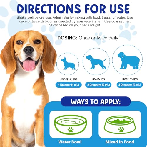 Gelenk- & Knochenschutz für Hunde, 100 % Natürliche, Unterstützt Beweglichkeit und Flexibilität, Ergänzungsmittel für Hüften und Gelenke für Hunde, Mit Speckgeschmack, 60ml