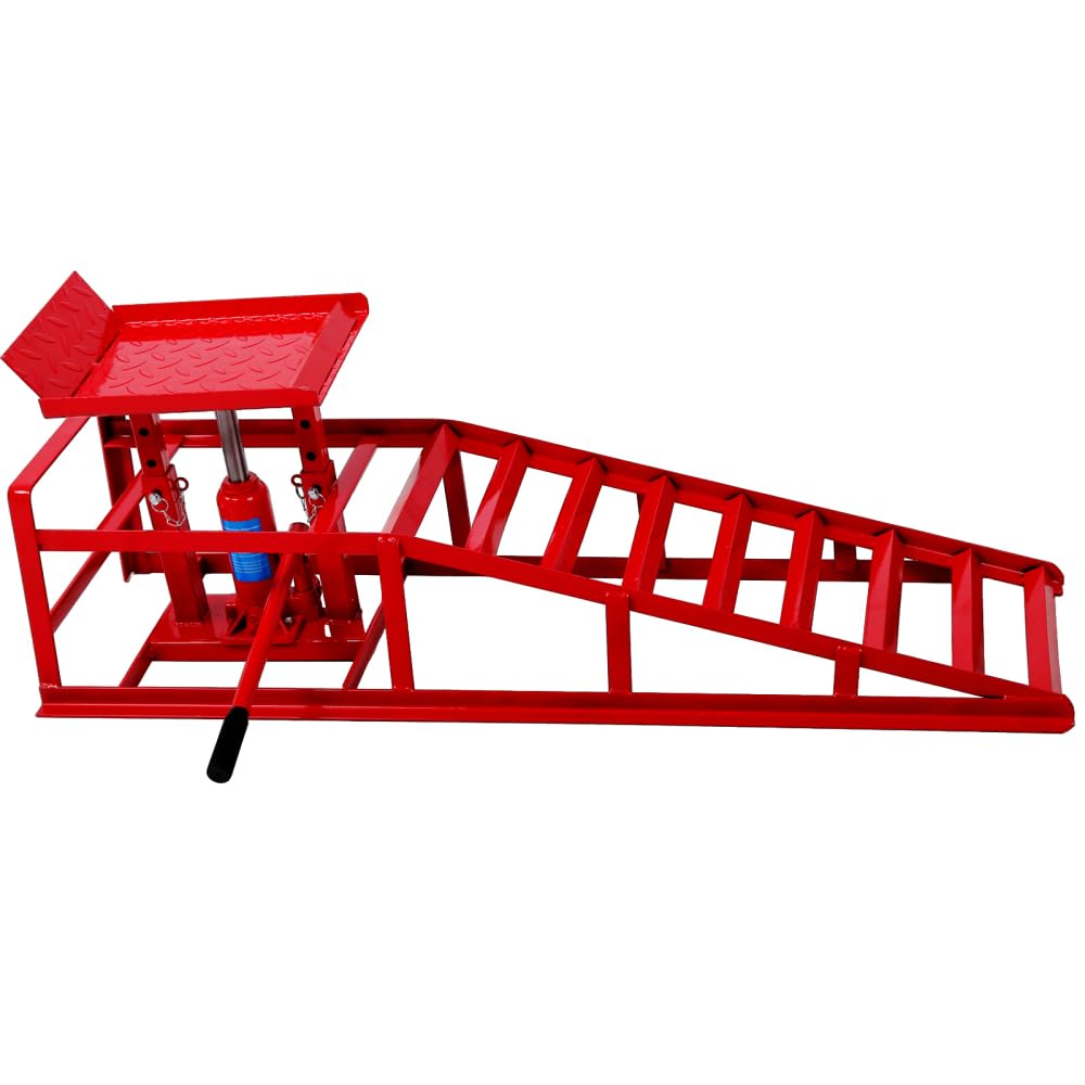 Rampas hidráulicas de elevación de coche, rampas portátiles de 10 libras para garaje doméstico, rampas hidráulicas ajustables para cambios de aceite, mantenimiento de automóviles y servicio de