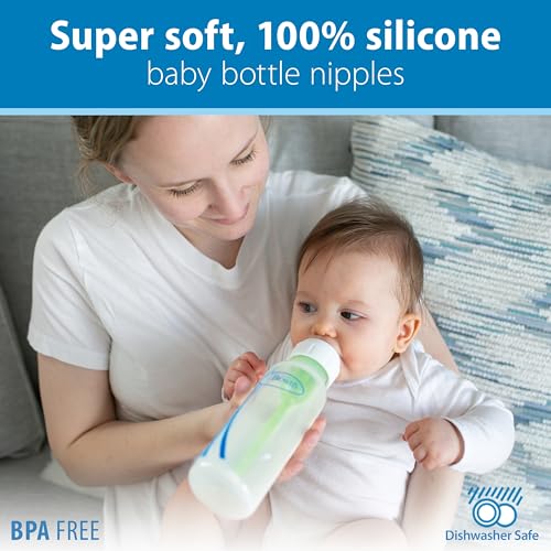 Image of Dr. Brown's Options Standard Neck Silicone Feeding Bottle (250 Ml, Pack of 1, White) (Pack of 4)