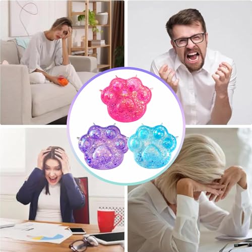 Fidget Toys,Anti Stress Spielzeug,4 Stück Elastizität Weich Stress Spielzeug Fidget Toy,Squeeze Toy Sensorik Spielzeug Stressabbau Spielzeug für 14+ Jahre Alt(Purple)