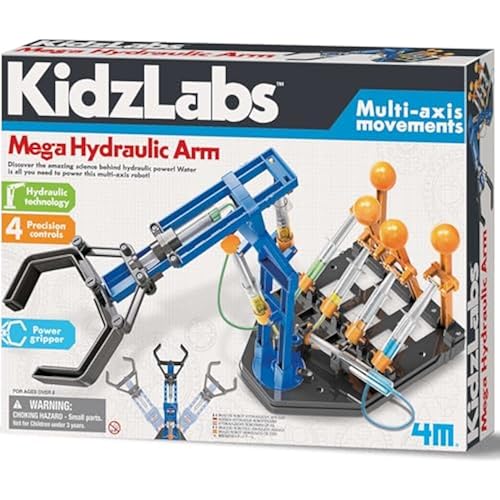 4M KidzLabs Mega Hydraulic Arm - DIY Water Powered Robotic STEM Kit