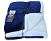 Napa Sherpa Throw Blanket Blue 50" x 60" Reversible Bed Throw TV Blanket, Super Soft Micro Mink Fleece Couch Blanket Comfort Caring Gift
