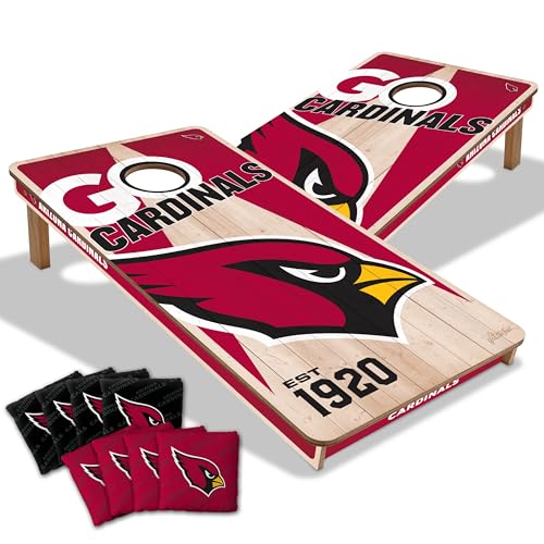 YouTheFan NFL Arizona Cardinals 2’ x 4’ Professional Wood Cornhole Game with Logo Bags
