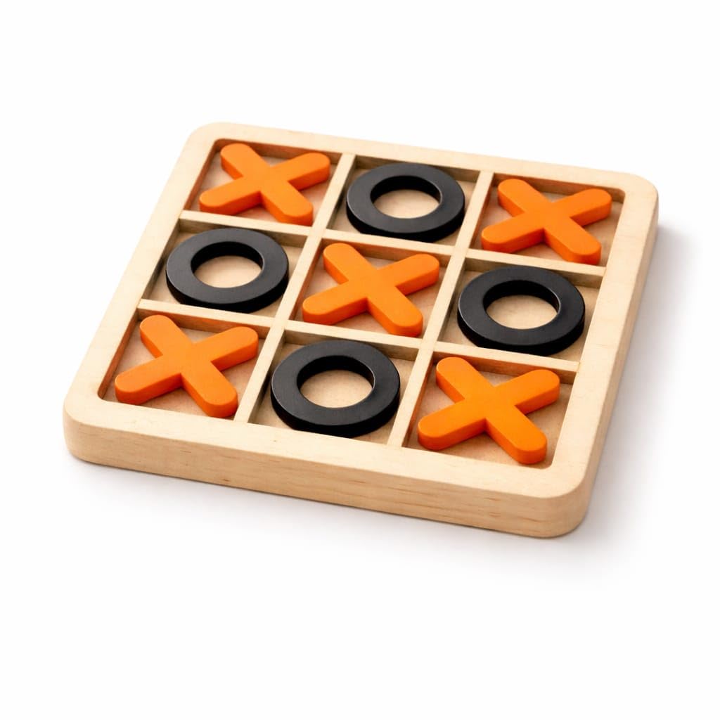 Wooden Wooden Tic Tac Toe Game for Kids & Adults | Classic Board Game | Zero & Cross Brain Puzzle Travel Toy | Festival & Birthday Gift | 1 Piece-image-28