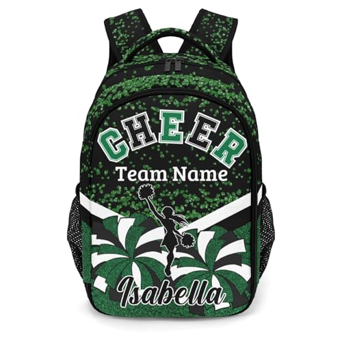 Dark Green Cheers Custom Cheer Backpack for Cheerleader Personalized Cheerleading Backpack Bag, Cheer Coach Travel Daypack