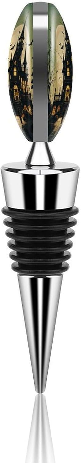 Black Haunted Mansion Wine Stopper - Reusable Leak Proof Wine Bottle Stopper Zinc Alloy Air Tight Seal, Decorative Bottle Stoppers Fit Standard Bottles, Party, Gift for Wines Lovers