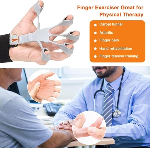 Image of TRENDING Finger Strengthener Grip Trainer 6 Resistance Levels (6.6LB-21LB) for Rock Climbing, Musicians, Athletes, Rehabilitation, Arthritis Relief, Hand & Finger Exerciser for Men & Women