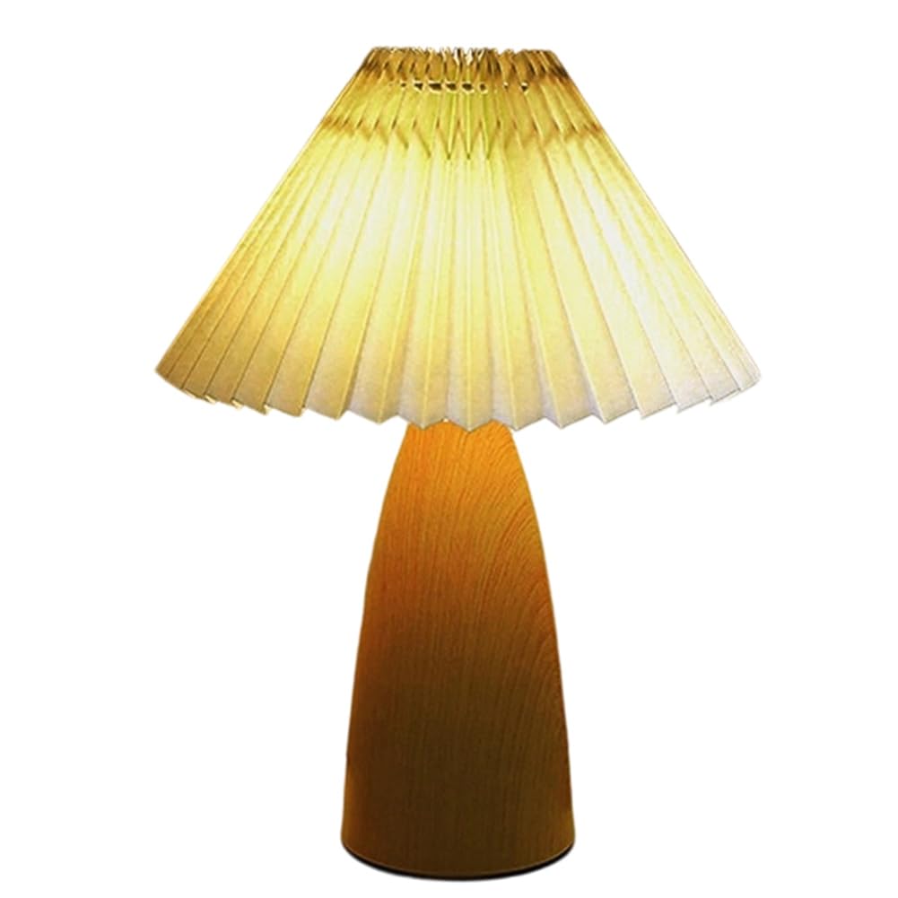 IJSDNVJNDX Retro Table Lamp Bedroom Bedside Lamp High End Imitation Wood Grain Decorative Atmosphere Night Light B