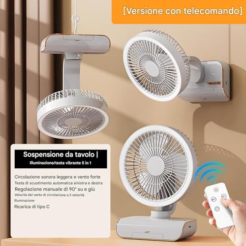 Ventilateur circulateur d'air de table Generico télécommandé avec oscillation pour le salon - 8