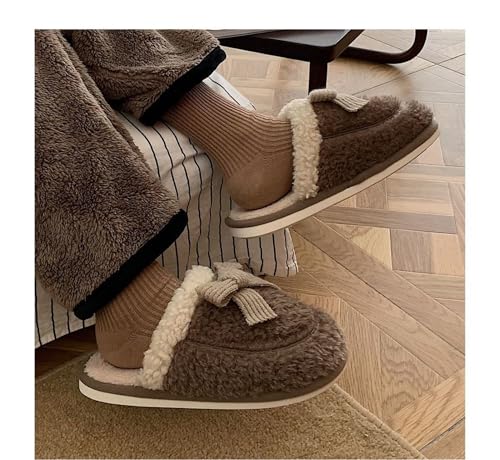 Bow slippers Plush cotton slippers Cotton slippers for men and women at home Warm cotton slippers Cotton slippers4